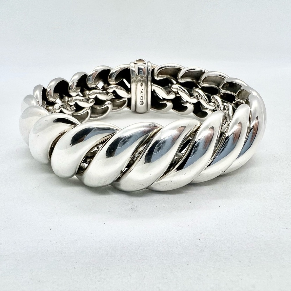 David Yurman Sterling Silver Sculpted Cable 17mm Bracelet
